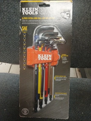 Klein Tools BLS9 Color-Coded Extra-Long L Style Hex Key Caddy Set, SAE, 9-Piece - Image 1 of 3