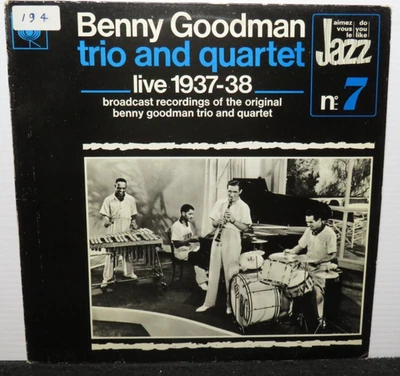 BENNY GOODMAN TRIO & QUARTET LIVE 1937-38 (VG+) LP VINYL RECORD - Image 1 of 4