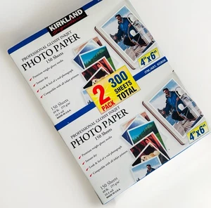 Papel fotográfico de inyección de tinta brillante profesional Kirkland 4x6 300 hojas = 2 paquetes (150ea) - Imagen 1 de 5
