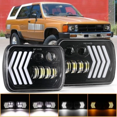 7x6" LED Headlights Hi/Lo For Toyota Pickup 1982-95 / Tacoma 4Runner 1984-1991 - Image 1 of 4