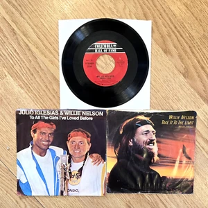 Willie Nelson 45s- Lot Of 3- To The Limit, Mona Lisa, All The Girls, Angel... - Picture 1 of 3