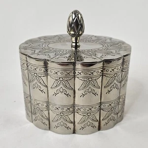 Stainless Steel Engraved Jewelry Box, 4.5"L x 3.5"W x 4.5"H - Picture 1 of 5