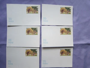 (6) 1990 U.S. Sc# UX150 Stanford Centennial 1891 Quad 15¢ Postal Card Postcard - Picture 1 of 1