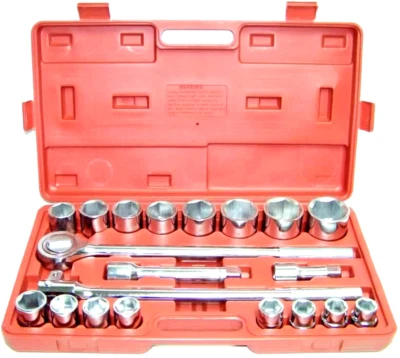 21 pc 3/4" Drive Socket Set Jumbo Ratchet Wrench Extension  Sockets SAE Standard - Image 1 of 2