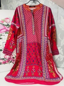 Khaadi Pink Summer Kurta/ Kameez Size 8 pattered - Picture 1 of 20