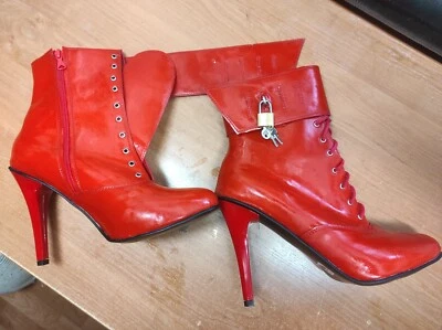 Latex Rubber Ankle Boots Many Colours Size 38 - 47 Rv , New, 13 CM Heel, Plated - Image 1 of 4