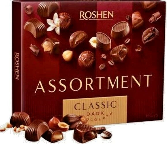 ROSHEN Dark Chocolate Candy Assortment Classic Ukrainian Gift Sweet Box 154g - Image 1 of 1