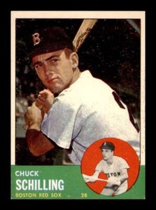 1963 Topps Chuck Schilling #52 Wax On Front Boston Red Sox
