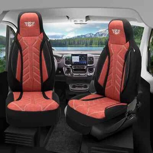 Fundas de asiento de autocaravana adecuadas para Roadtrek Basecamp (negro-rojo) - Imagen 1 de 13