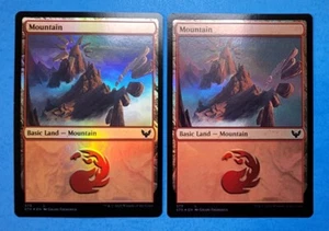 2x Mountain Basic Land Strixhaven SOM 2021 Mtg Magic Card Red Mana 373 Foil  - Picture 1 of 2