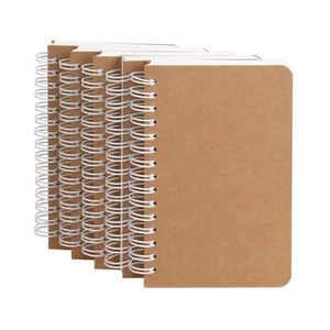 5 Pack 3.5x5.5 Inch Spiral Notebooks Kraft Journal Sketchbook for Note Taking - Picture 1 of 7