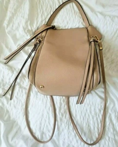 Faux leather brown bucket backpack top handle purse (tiny dot on bottom) New - Picture 1 of 4