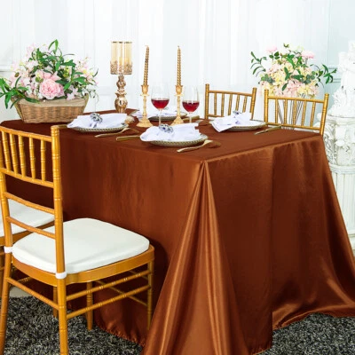 Manteles de satén rectangulares premium de 72" x 120" Wedding Linens Inc Foto 1 de 2