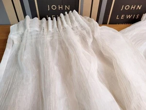 John Lewis MTM W240 x D262cm Fine Stripe SINGLE Voile Pencil Pleat Curtain - Picture 1 of 11
