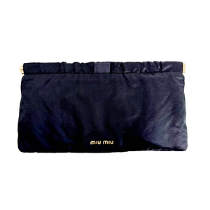 MIU MIU Archive Black Satin Clutch Bag - Picture 1 of 16