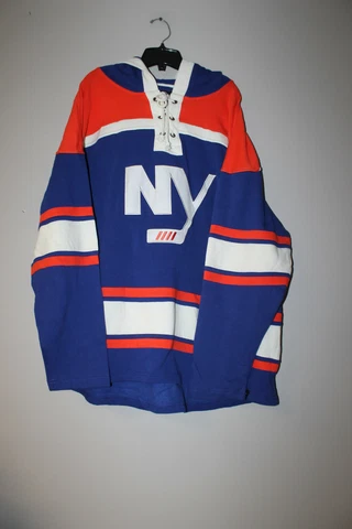 New NHL New York Islanders old time jersey style midweight cotton hoodie men 3XL Cover
