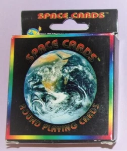 VINTAGE 1990s ROUND PLAYING SPACE CARDS – EARTH FROM SPACE. NEW IN PACKAGE. - Picture 1 of 4