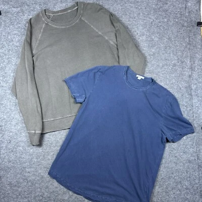 James Perse Sudadera Para Hombres 3 Camisetas Verdes De Colección Terry Francés Cuello Redondo Lote De Foto 1 de 4