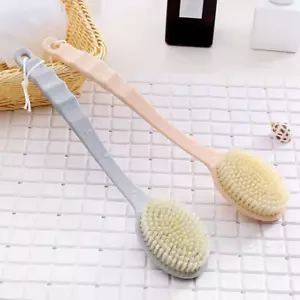 Long Handle Bath Body Brush Soft Back Shower Exfoliating Skin Scrubber Massager - Picture 1 of 15