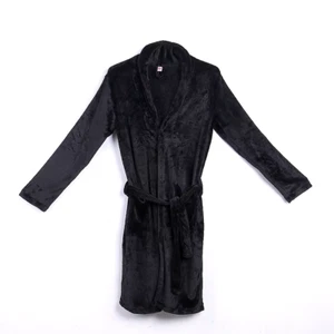 Casaul Men'S Plush Shawl Bathrobes with Sashes Men Soft Long Sleeve 2 Side Pocke - Picture 1 of 15