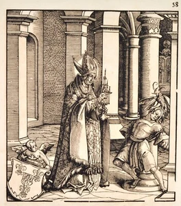 Beck Burgkmair Hugo v. Grenoble Orig. Antique Print 1516/ 1799 Teufelsverbannung - Picture 1 of 7
