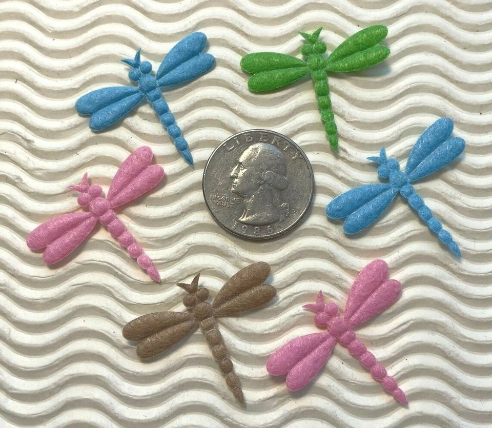  Apliques de libélula de fieltro acolchado 80 piezas x 1,25" para álbumes de recortes verano ST356 Foto 1 de 1