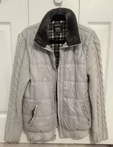 Buffalo David Bitton Knitted Sleeve Bomber Jacket Men - Picture 1 of 3