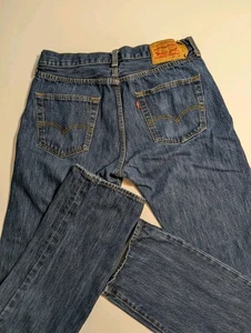 Levi 501 Button Fly Original Fit 34x36 Men's Denim Blue Jeans - Picture 1 of 17