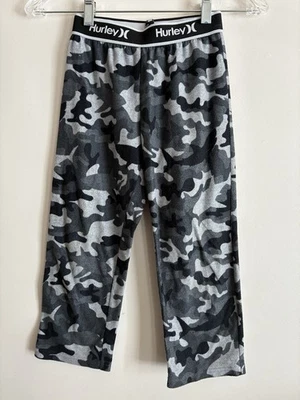 Hurley Kids Boys Gray Camo Cozy Fleece Elastic Waist Pull On PJ Pants Black 5-6 - Image 1 of 4