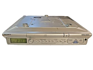 Sony Mega Bass ICF-CD543RM Under Cabinet Kitchen Clock Radio Tested! No Screws - Imagen 1 de 11