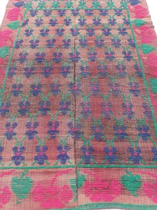 Used Fine Vintage Traditional Hand Made Oriental Wool Pink Kelim 185x148cm - Bild 1 von 12