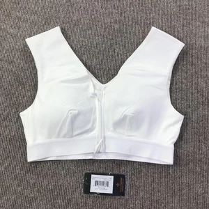 Tommie Copper Shoulder Support Bra Womens Large White Zip Front Copper Infused - Picture 1 of 8