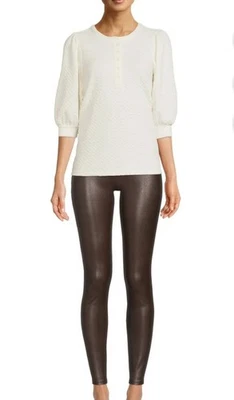 Time & Tru Women's Faux Leather Ankle Leggings XXL 20  Brown - Image 1 of 4