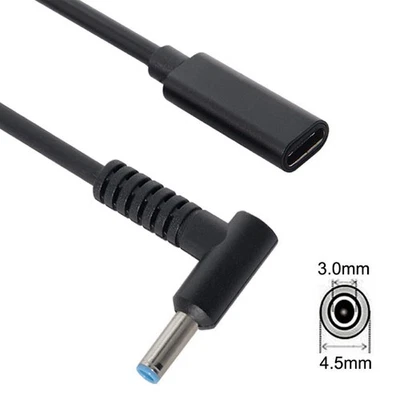 Type-c female to DC 4.5mm x 3.0mm Power PD Fast Charge Cable For HP Laptop C - Image 1 of 4