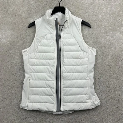 Chaleco acolchado mandarina para mujer blanco mediano cremallera completa bolsillos reflectantes caminar Foto 1 de 4