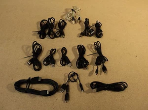 Standard USB Sync Ladekabel schwarz Menge 14 verschiedene Enden - Bild 1 von 1