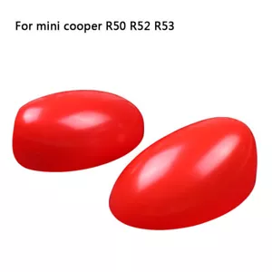 Red Side Wing Rearview Mirror Cover Cap Trim Sticker For Mini Cooper R50 R52 R53 - Picture 1 of 6