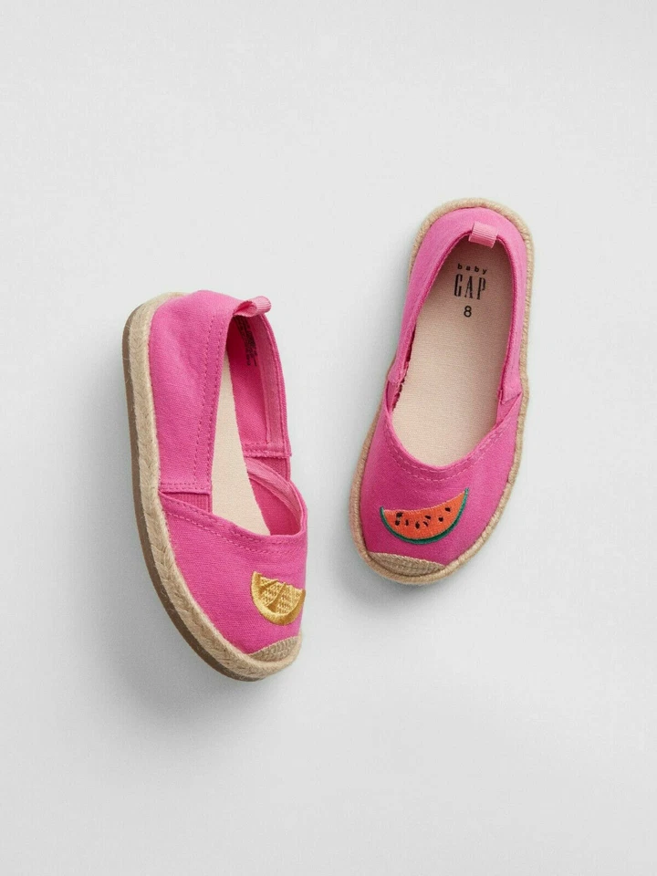 Talla 7 T Baby Gap Niños Rosa Fruta Sandía Limón Alpargatas Zapatos Niño Niña Foto 1 de 1