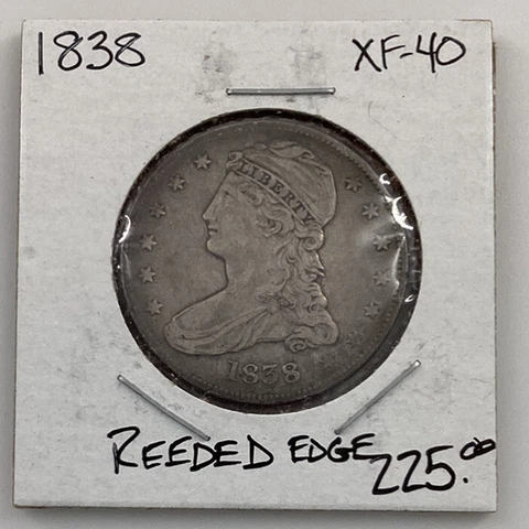 1838 Capped Bust Half Dollar Reeded Edge Cover