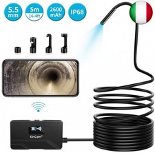KinCam WiFi Endoscopio Wireless Telecamera 2600mAh 1080P Full HD Obiettivo da