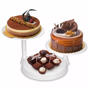 3 Tier Round Dessert Cake Rack Stand AfternoonTea Wedding Plates Party Tableware - Picture 1 of 13
