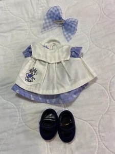 Muffy VanderBear Classic Club Outfit blaues Kleid, blaue Samtschuhe, Schleife Vintage - Bild 1 von 9