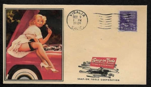Herramientas a presión de la década de 1940 y pin up chica que aparecen en el sobre de coleccionista *OP181 - Imagen 1 de 1