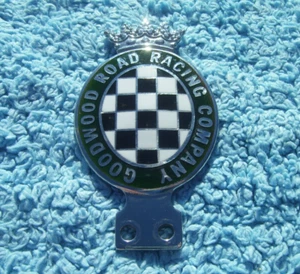CLASSIC 1990s GOODWOOD ROAD RACING COMPANY CAR BADGE~VINTAGE AUTO RACE CLUB RARE - Picture 1 of 4