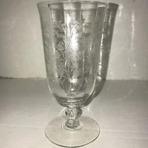 Heisey Orchid Wine Flower Etch Glass Vintage - Picture 1 of 6
