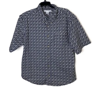 Knightsbridge Button Up Shirt Sleeve Shirt Men Size Large Black Plaid - Picture 1 of 7