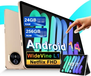 11 inch Tablet, Android 14 Tablets with 24(8+16)GB RAM+256GB ROM(2TB TF), Octa-C - Picture 1 of 7