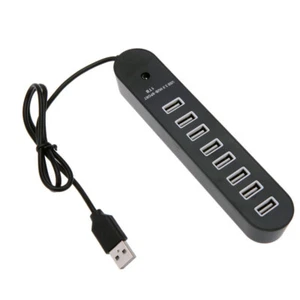 8 Port USB 2.0 Data HUB High Speed Splitter Extender Built-In USB Cable - Picture 1 of 7