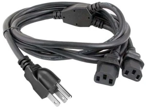 6FT PC Style C13 Split Cord For PC Printer LCD TV Sharing 1 Outlet - Picture 1 of 5