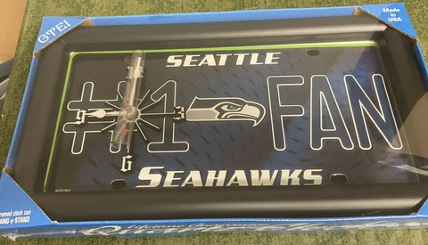 Seattle Seahawks  NFL # 1 Fan Quartz License Plate Clock   C Cover
